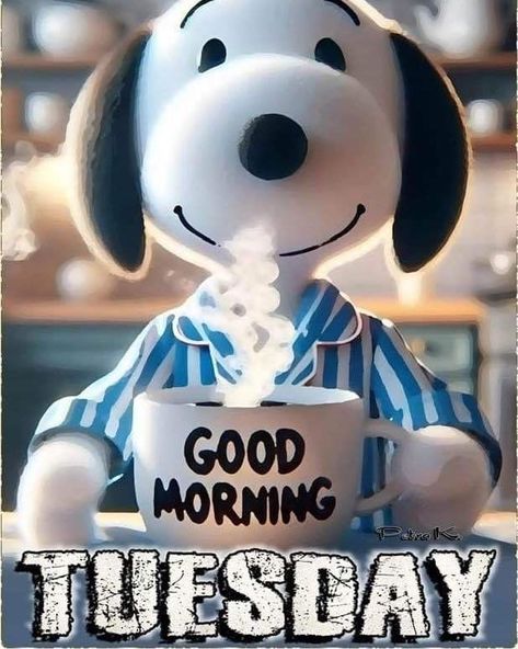 Hope today is awesome!! #happytuesday friends ☕️☕️🌞🌞 Happy Tuesday Morning, Tuesday Quotes Good Morning, Good Morning Snoopy, Hello Tuesday, Good Morning Wishes Gif, Happy Tuesday Quotes, Peanuts Charlie Brown Snoopy, Good Morning Tuesday, Good Morning Greeting Cards