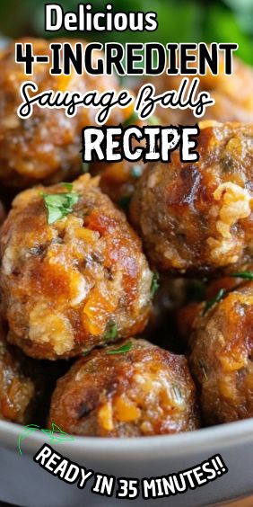 Easy Delicious 4-Ingredient Sausage Balls 4 Ingredient Sausage Balls, Stove Top Sausage Balls, Sausage Balls With Red Lobster Biscuits, Sausage Cheese Balls, Sausage Balls Recipe, Red Lobster Biscuits, Hors Doeuvres, French Toast Muffins, Crowd Pleasing Appetizers