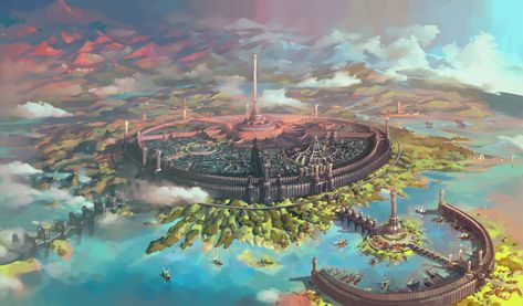 ArtStation - Imperial City. The Elder Scrolls, Chaehyeon Ra Elder Scrolls Lore, Imperial City, Fantasy Cities, Elder Scrolls Art, Elder Scrolls Skyrim, Fantasy Architecture, Rpg Map, Age Of Empires, Fantasy Castle