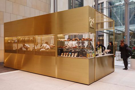 Campos Barangaroo coffee kiosk by Woods Bagot, Sydney – Australia Coffee Booth, Coffee Kiosk, Woods Bagot, Mall Kiosk, Food Kiosk, Kiosk Design, Coffee Shop Design, Italian Coffee, Retail Design Blog