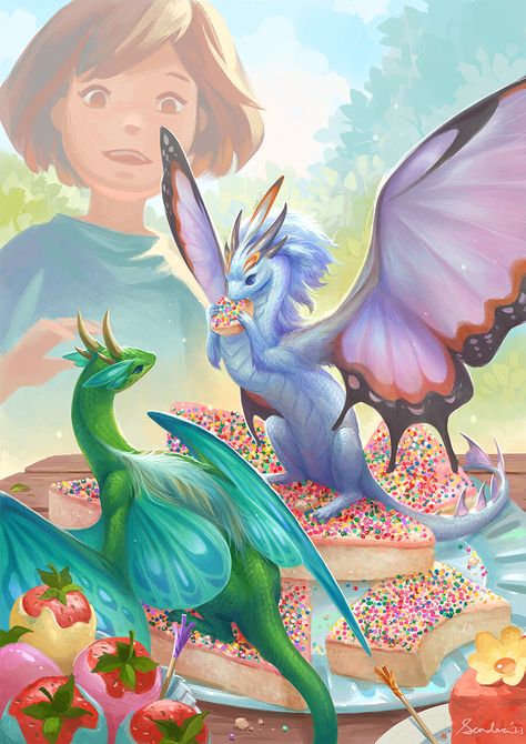 Fairy Bread, Fairy Dragon, Dragon Print, Fairytale Art, Witch Art, Fantasy Dragon, Dragon Art, Horror Art, Society6 Art