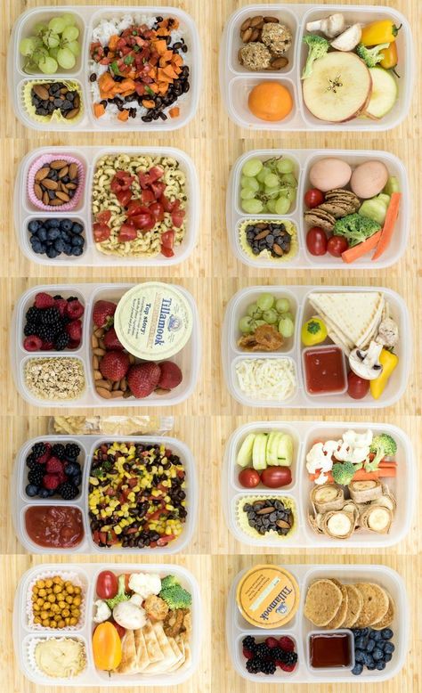 12 Healthy Lunch Box Ideas for Kids or Adults that are simple, wholesome, and meatless - no sandwiches included! These are perfect for back-to-school! Healthy Lunch Box Ideas, Lunch Box Ideas For Kids, Box Ideas For Kids, School Nutrition, Lunch Box Ideas, Healthy School Lunches, Resep Diet, Easy Healthy Lunches, Healthy Lunchbox