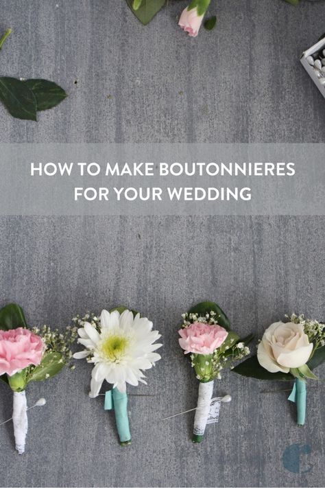 Anyone can learn how to make a boutonniere. Follow this simple  DIY formula for crafting some simple mini-bouquets for your wedding day.    #["Curbly-Original", "How-To", "wedding", "weddings", "Boutonnière", "flowers", "bouquet", "spring", "floral", "DIY", "groomsmen", "groom", "best man", "flowers", "Floral wire", "tuxedo", "suit", "Floral tape", "Flower arranging"] Diy Boutonniere Wedding Rustic, Diy Boutonniere Homecoming, Boutineer Diy, Diy Boutonnieres, Diy Wedding Bouquet Tutorial, Make A Boutonniere, Diy Boutonniere Wedding, Man Flowers, Farmers Market Flowers