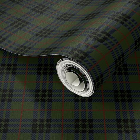 Tartan Wallpaper Living Room, Plaid Wallpaper Bedroom, Equestrian Kitchen, Wallpaper Half Bath, Tartan Wallpaper, House Redesign, Plaid Wallpaper, Lexington Home, Temporary Wallpaper