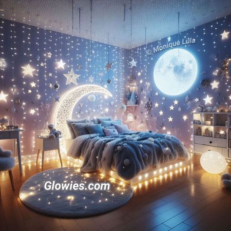 Moon Bedroom Aesthetic, Navy Room, Moon Bedroom, Spiritual House, Monique Lula, Decorating Room, Bedroom Theme, Beautiful Bedroom Decor, Ravenclaw Aesthetic