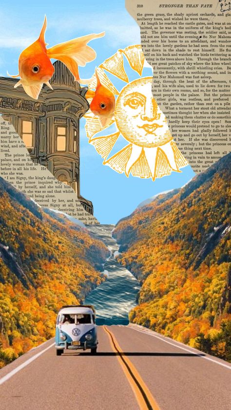 Something New Aesthetic, Orange Mountains, Surreal Collage Art, Nature Collage, Digital Collage Art, Collage Drawing, Photoshop Collage, New Aesthetic, Collage Art Projects