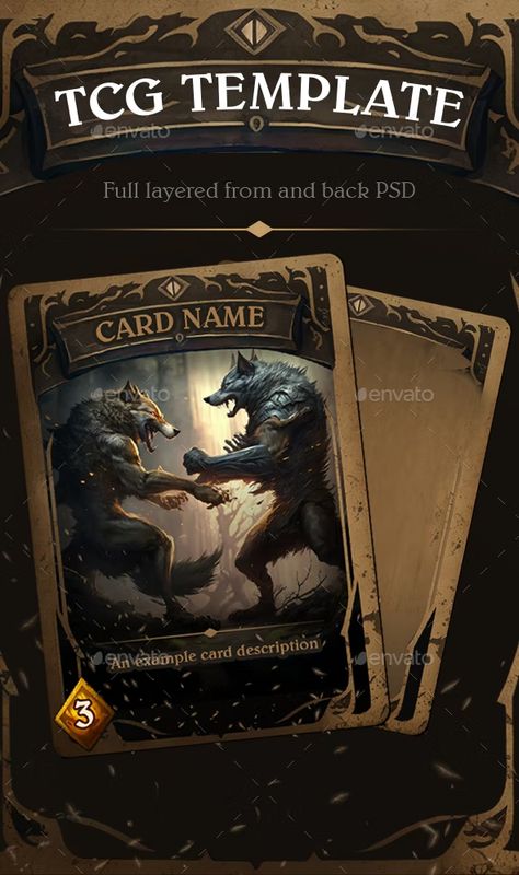 Trading Card Game Creator Template - 02 by pose1233 | GraphicRiver Trading Card Template, Game Creator, Cards Game, Game Ui Design, Trading Card Game, Frame Card, Trading Cards Game, Card Game, Flower Frame