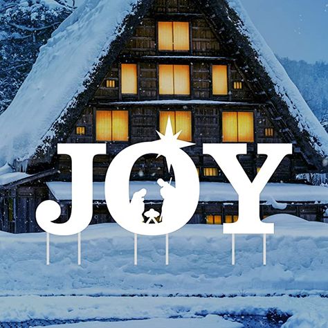 Joy Ornaments, Winter Outdoor Decorations, Joy Decorations, Christmas Slogans, Joy Sign, Christmas Yard Art, Christmas Letter, Christmas Yard Decorations, Lawn Sign