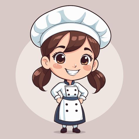 Cute girl chef cartoon illustration | Premium Vector #Freepik #vector #catering #clipart #cook #cute Anime Chef, Chef Drawing Easy, Cooking Cute Cartoon, Chef Animation, Chef Cartoon, Chef Illustration, Cute Chef Cartoon, Cartoon Chef Character Design, Chef Clipart