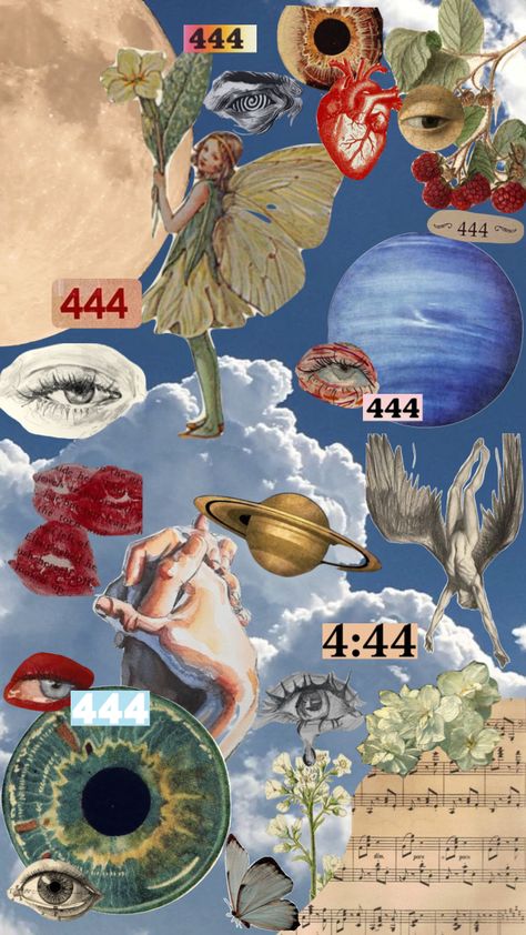 #collage #myfirstshuffle #vintage #aesthetic #fairy #angel #angelnumbers #444 Aesthetic 444 Wallpaper, 444 Collage, Angel Numbers Art, 444 Angel Number Aesthetic Wallpaper, Angel Number Collage, Angel Number 444 Aesthetic, 444 Wallpaper Iphone, Angel Background Aesthetic, 444 Angel Number Wallpaper