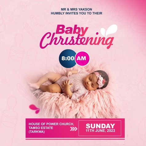 FLYER DESIGN Baby Christening Flyer Design, Church Graphic Design, Naming Ceremony, Baby Christening, Invitation Card Design, Mr Mrs, Invitation Card, Flyer Design, Christening