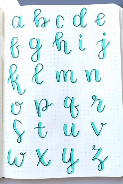 Whether you want to change up your header / title lettering or need a new bullet journal font, these awesome alphabet lettering ideas and spreads will give you the inspiration you need! #bujolettering #alphabet #fonts #bujofont #bulletjournal Header Fonts Alphabet, Lettering Ideas Alphabet Fonts, Cute Fonts Alphabet Simple, Different Alphabets Fonts, Bullet Journal Lettering Alphabet, Easy Lettering Styles Alphabet Fonts, Lettering Fonts Alphabet Calligraphy, Simple Lettering Fonts, Calligraphy Ideas Alphabet