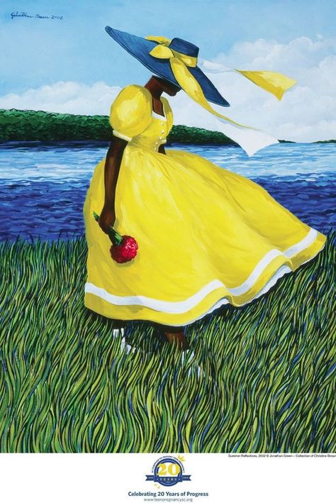 Creative Oil Painting, Jonathan Green, Black Folk Art, Green Poster, Paintings For Living Room, Decor Paintings, Arte Folk, Caribbean Art, Black Art Painting