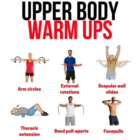 Legendary Workout’s Instagram photo: “A warm-up is a light exercise for the purpose of getting blood and joint lubricating fluid flowing before a workout. It may include light…” Shoulder Warm Up Exercises, Dynamic Stretching Exercises, Upper Body Warm Up, Before Workout, Warm Up Stretches, Upper Back Muscles, Rounded Shoulders, Dynamic Stretching, Gym Workout Chart