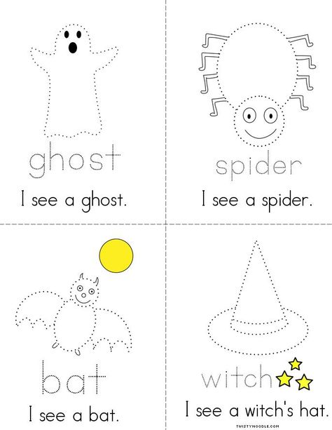 Halloween Tracing Book - Twisty Noodle Halloween Educational Activities, Halloween Tracing, Kindergarten Autumn, Halloween Nursery, Halloween Activities Preschool, Summer Halloween, Holiday Worksheets, Halloween Reading, Halloween Kindergarten