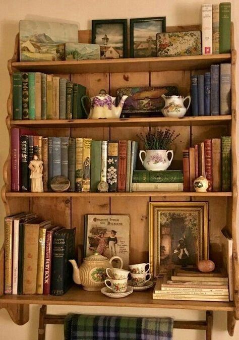 Books And Tea, Book Shelf, A Book, Cottage, Tea, Books