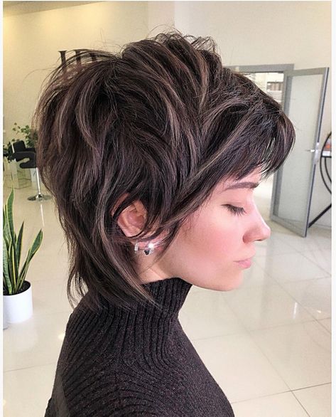 40+ Ways To Wear Short Brown Hair In 2024 Rocker Hair, Short Shag Haircuts, Shaggy Short Hair, Edgy Haircuts, Short Brown Hair, Choppy Hair, Messy Short Hair, Edgy Short Hair, Edgy Hair