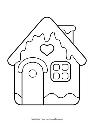 House Coloring Pages Free Printable, Free Printable Christmas Coloring Pages, Easy Gingerbread House, House Coloring Pages, Printable House, Gingerbread House Template, Printable Christmas Coloring Pages, Gingerbread Christmas Decor, Christmas Punch