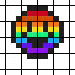 Happy Pixel Art, Perler Bead Templates Easy, Perler Bead Patterns Rainbow, Rainbow Perler Beads, Rainbow Perler Bead Patterns, Perler Bead Patterns Disney, Mushroom Perler Bead Patterns, Rainbow Pixel Art, Pixel Art Rainbow