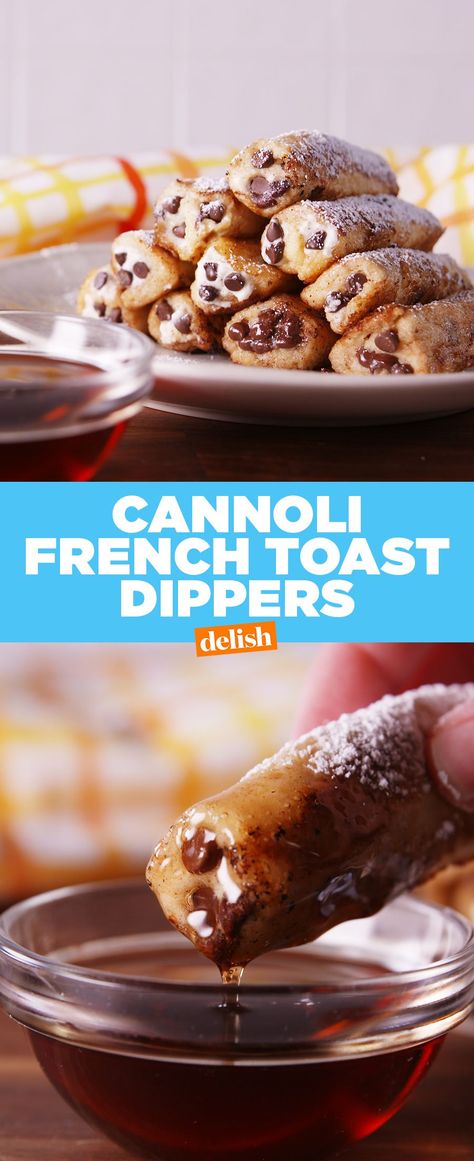 These French Toast Dippers Will Win Over Every Cannoli-Lover's HeartDelish French Toast Dippers, Casserole French Toast, Cannoli French Toast, Breakfast Casserole French Toast, Toast Aperitif, Camp Recipes, French Toast Roll Ups, Work Recipes, French Toast Rolls