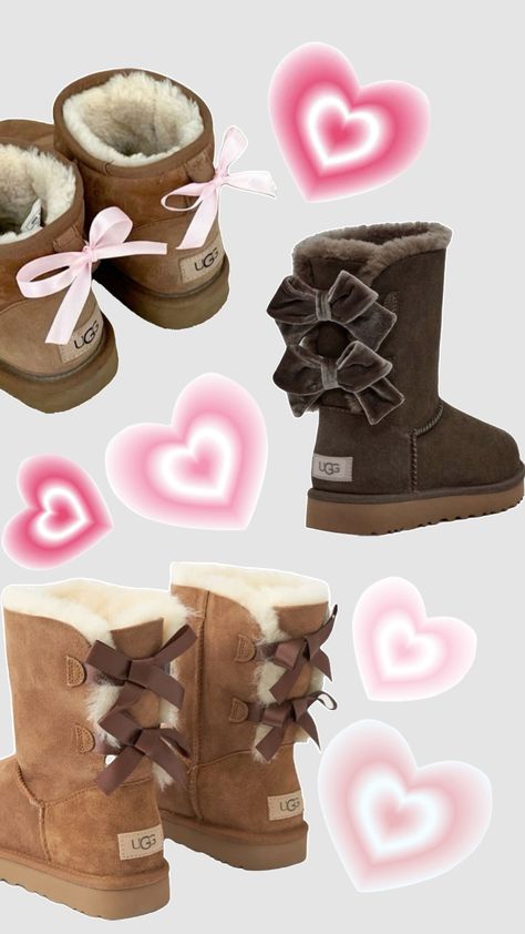 Uggs with bows 🎀😘 Uggs Bow, Uggs Coquette, Uggs With Bows, Dream Shoes, Quick Saves