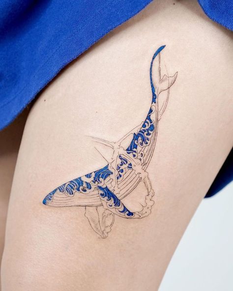 Wanderlust Tattoo, Whale Tattoo, 16 Tattoo, M Tattoos, Whale Tattoos, Blue Tattoo, Dream Tattoos, Elegant Tattoos, Tattoo Pattern