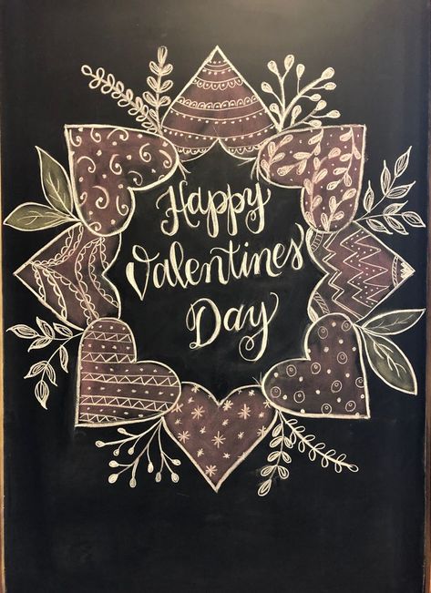 Chalk Hearts Art, Valentines Chalkboard Design, Heart Chalkboard Art, Valentines Chalk Board Design, Valentine’s Chalkboard Art, Inspirational Chalkboard Art, Chalkboard Quotes Home, Seasonal Chalkboard Art, Valentine’s Day Chalk Art