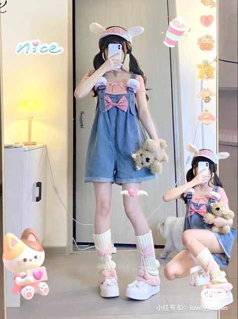 Shibu Kawaii, Sanrio Outfits, Ing Civil, Lolita Outfit, Alt Fits, Outfits Pastel, Jeans Korean, Frilly Skirt, Simple Style Outfits