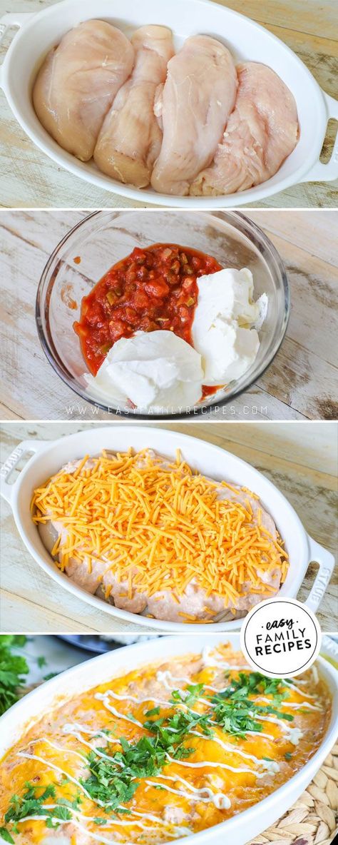 FAVORITE DINNER! This Creamy Salsa Chicken is a family favorite for an easy Tex-Mex meal!  The tender chicken is covered with a velvety mixture of salsa, sour cream, and two cheeses for a flavor that is through the roof!! Bonus- It is low carb, gluten free and the perfect easy Keto dinner idea!! Cream Cheese And Salsa Chicken, Dinner Recipes Cream Cheese, Cream Cheese Meals Dinners, Things To Make With Cream Cheese Dinners, Chicken Recipes With Salsa, Salsa Dinner Recipes, Light Spring Dinner Recipes, Easy Low Calorie Chicken Recipes, Low Fat Family Dinners