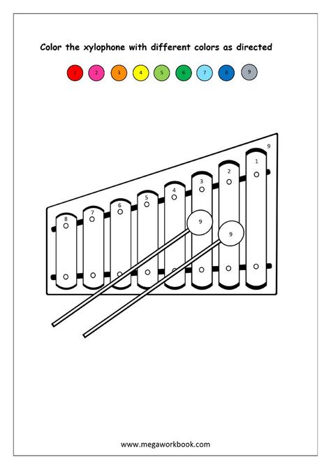 Music Worksheets For Kids Printables, Preschool Music Theme, Color By Number Coloring Pages, Tempo Music, Number Coloring Pages, Music Activities For Kids, Pre K Worksheets, Music Class Activities, Prewriting Skills