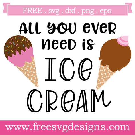 Cricut Air 2, Free Svg Files For Cricut, Ice Cream Design, Ice Cream Theme, Cricut Air, Free Svg Files, Free Cut Files, Cricut Free, Cricut Design Space