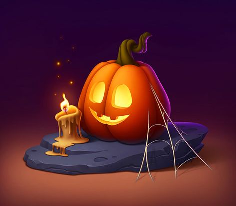 Pumpkin Digital Art, Halloween 3d Art, Pumpkin Halloween Illustration, Halloween Pumpkin Illustration, Halloween Concept Art, Halloween Cartoon Art, Pumpkin Icon, Pumpkin 3d, Pumpkin Cartoon