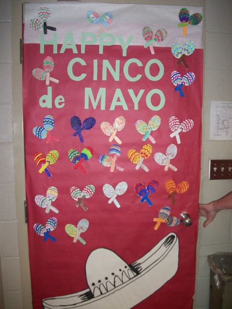 Cinco De Mayo Door Decorations Classroom, Cinco De Mayo Classroom Door Ideas, Cinco De Mayo Bulletin Board Ideas, Classroom Door Decorations, Infant Crafts, Camping Crafts For Kids, School Door Decorations, Classroom Doors, Red Balayage