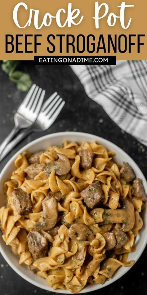 Beef Stew Meat Crock Pot Recipes, Stroganoff With Stew Meat, Beef Stroganoff With Stew Meat, Crock Pot Stew Meat Recipes, Crock Pot Stroganoff, Crock Pot Beef Stroganoff, Beef Stew Meat Recipes, Beef Stroganoff Crockpot, Crock Pot Beef