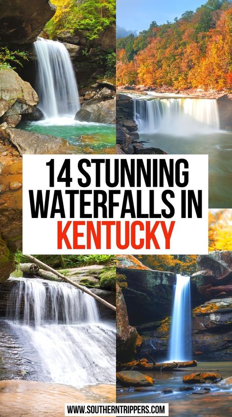 14 Stunning Waterfalls In Kentucky | 14 Gorgeous Waterfalls In Kentucky | best waterfalls in kentucky | kentucky waterfalls | ky waterfalls kentucky | hiking in kentucky waterfalls | cumberland falls kentucky waterfalls | red river gorge kentucky waterfalls | kentucky waterfall road trip | kentucky travel | #kentuckywaterfalls #kentuckytravel Kentucky Tourism Things To Do, Gorge Underground Kentucky, The Kentucky Castle, Red River Gorge Kentucky Camping, Places To Go In Kentucky, Cave Run Lake Kentucky, Hiking In Kentucky, Kentucky And Tennessee Road Trip, Gorge Underground Rogers Kentucky