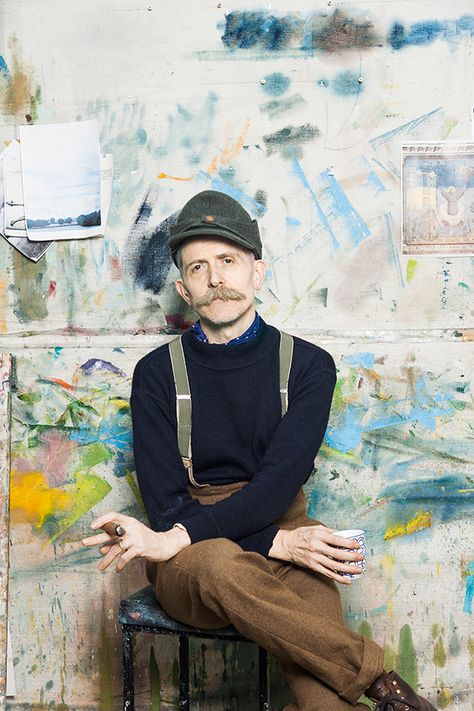 Painter In Studio, Painter Photography Artists, Painter Man, Painter Outfit, Painter Fashion, Painter Portrait, Billy Childish, Painter Photography, Artist Portraits