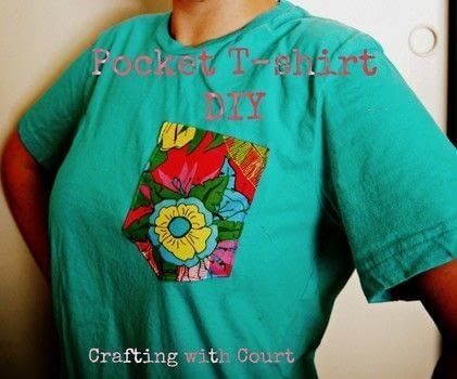 Pocket T Shirt Diy · How To Make A Pocket T Shirt · Sewing on Cut Out   Keep Sewing Pockets, Shirt Sewing, Pocket T Shirt, Fun Shirts, Upcycle Shirt, Upcycled Clothes, Embroidery Tshirt, Visible Mending, Beginner Sewing