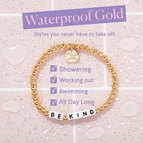 Waterproof Gold Bracelets | Gold Waterproof Bracelets & Jewlery – Little Words Project Little Words Project, Happier Than Ever, Birthday Projects, Trending Bracelets, Word Bracelet, Acrylic Letters, Bad Vibes, Evil Eyes, To Be Kind