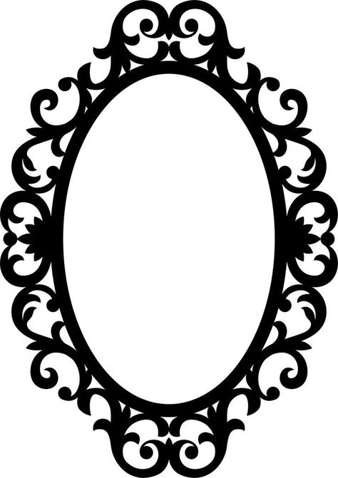 Carved Mirror Frame, Mirror Design Ideas, Mirror Vector, Carved Mirror, Decorative Frames, Frames Png, Silhouette Frames, Projets Cricut, Photo Frame Design