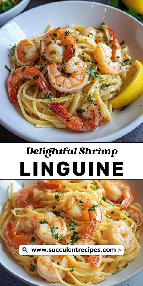 Whip up this Easy Shrimp Linguine in just 30 minutes! With perfectly cooked linguine, fresh shrimp, and a sprinkle of parsley, it’s a flavorful and satisfying meal everyone will enjoy. Linguine And Shrimp Recipes, Linguini With Shrimp, Shrimp Linguini Recipe, Shrimp And Linguine Recipes, Linguine Pescatore Recipe, Easy Shrimp Recipes For Dinner, Shrimp Linguine Recipe Easy, Garlic Shrimp Linguine Recipe, Pescatore Recipe