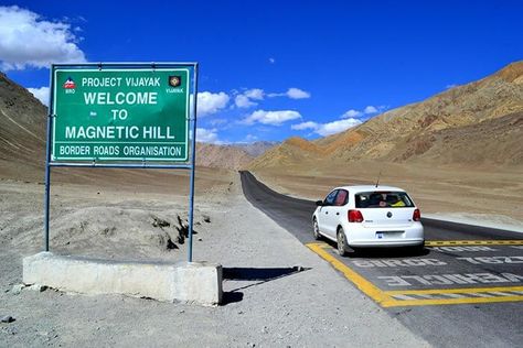 Magnetic Hill at Ladakh Dalhousie India, Magnetic Hill, Karni Mata, History Mysteries, Bermuda Triangle, Nainital, Travel Notes, India India, Mysterious Places