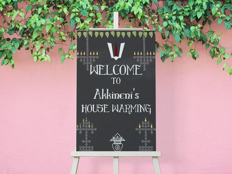 House Warming Board Ideas Indian, Welcome Board For House Warming Indian, Housewarming Welcome Board Indian, Housewarming Welcome Board, House Warming Decorations Indian, Indian Housewarming, Indian House, Housewarming Decorations, Welcome Board