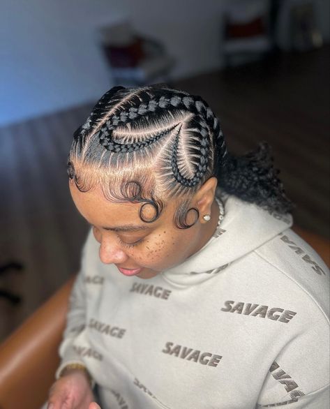 Heart Braids Hairstyle, Cornrow Heart, African Braided Hairstyles, Hairstyle Ideas For Black Women, Freestyle Braids, Heart Braids, Hairstyles For Ladies, Two Braid Hairstyles, Heart Braid