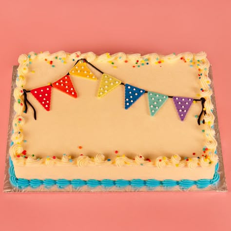 Quarter Sheet Cake, Ocean Birthday Cakes, Square Cake Design, Simple Birthday Cake Designs, Cake Colors, Dairy Queen Cake, Pastel Rectangular, Sheet Cake Designs, Rectangle Cake