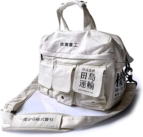 Amazon.com | Crossbody Travel Bag Casual Shoulder Unisex Anti Theft Techwear Streetwear Student Messenger Bag (Beige) | Messenger Bags Fashion Hardware, Techwear Streetwear, Tas Bahu, 일본 패션, Streetwear Accessories, Japanese Streetwear, Crossbody Messenger Bag, Style Streetwear, Cute Bags