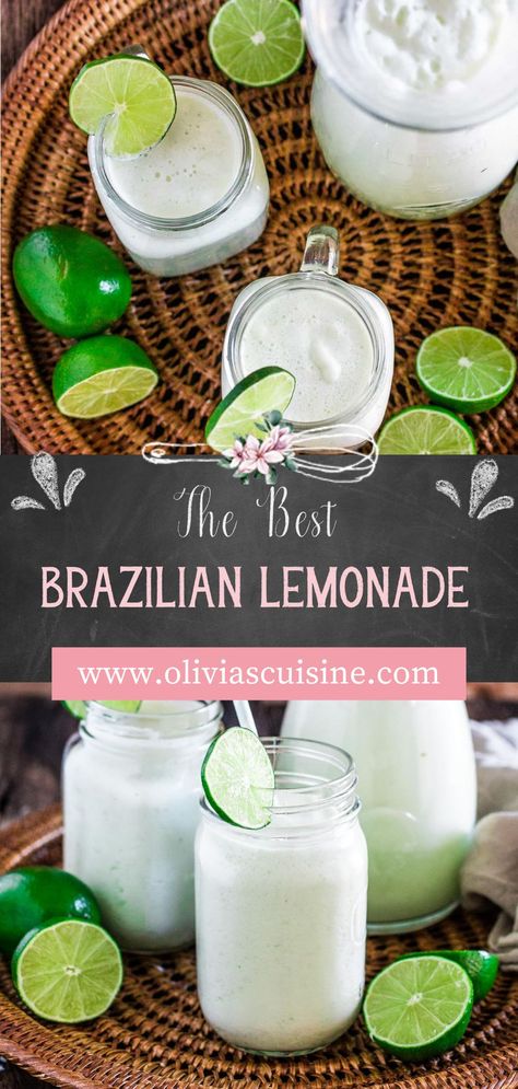 Brazil Lemonade Condensed Milk, Brazilian Lemonade Without Condensed Milk, Coconut Lemonade Recipes, Lemonade Restaurant Recipes, Watermelon Condensed Milk, Puerto Rican Lemonade, Brazilian Lemonade Video, Italian Lemonade Recipe, Special Lemonade Recipe