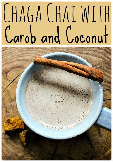 Chaga fungus is amazing for your health. Make this tasty chaga chai blend with carob and coconut! #chai #tea #recipes #healthy #healthyrecipes Chaga Recipes, Monday Magick, Fall Foraging, Seasonal Recipes Fall, Wild Mushroom Recipes, Chaga Tea, Chai Tea Recipe, Mocktail Recipes, Chai Recipe