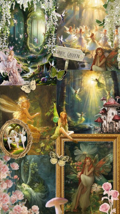 Fairy fairies aesthetic collage Scrapbooking Fairy Astethic, Fairycore Collage, Fairy Collage, Fantasy Collage, Fairy Aesthetic, Clothing Inspiration, Vision Board, Portfolio, Wallpapers