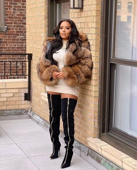 Fashion Bomb Daily on Instagram: "@angelasimmons posed pretty wearing a @danielsleather coat and #sybgco boots available at FashionBombDailyShop.com. These are comfy and fit all sizes! Purchase @fashionbomdailyshop! #fashionbombdailyshop #angelasimmonsfbd #shopnow #addtocart #blackdesigners" Style Thigh High Boots, Black Thigh High Boots Outfit, Thigh High Boots Outfit, Cat Boots, Black Boots Outfit, Angela Simmons, Black Thigh High Boots, Nyc Dresses, Coats Women