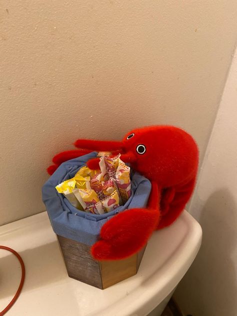 Cursed Bathroom Decor, Menstruation Crustacean Station, Crustacean Menstruation Station, Tacky Room Decor, Menstruation Crustacean, Dorm Bathroom, Cute Bedroom Decor, Crustaceans, Future Apartment